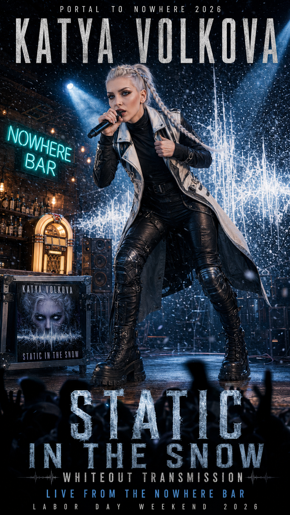 Katya Volkova performing Static in the Snow at the Nowhere Bar
