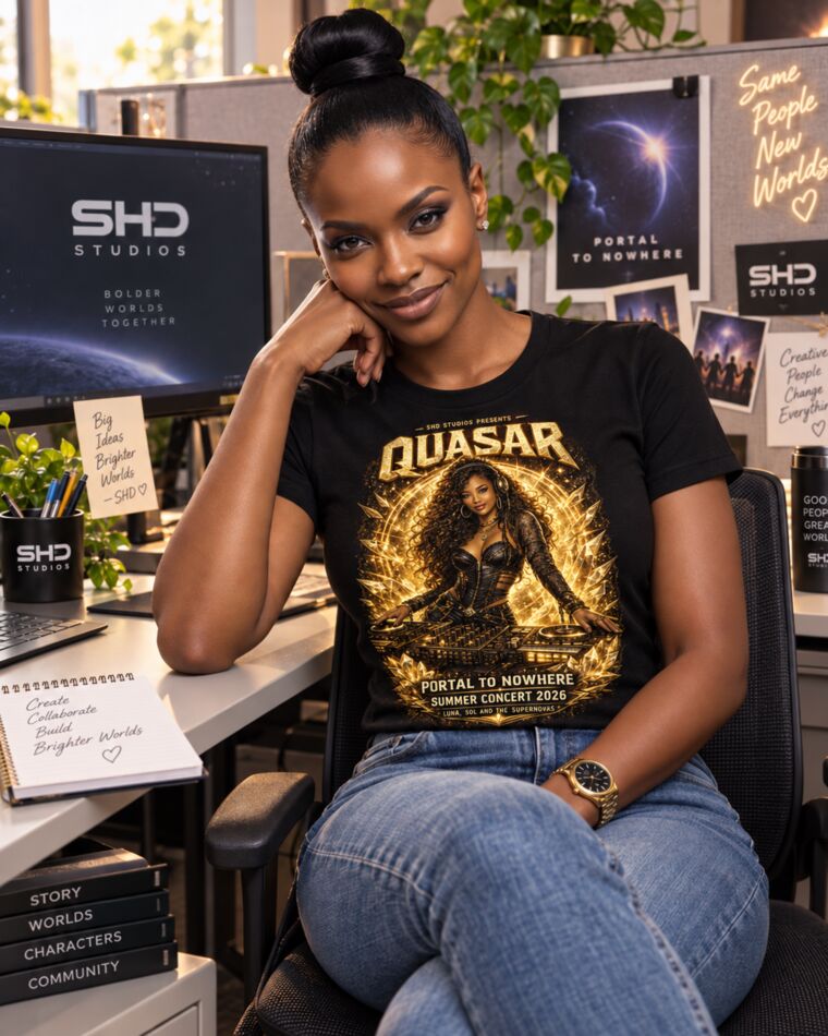 Black Quasar Portal to Nowhere T-shirt