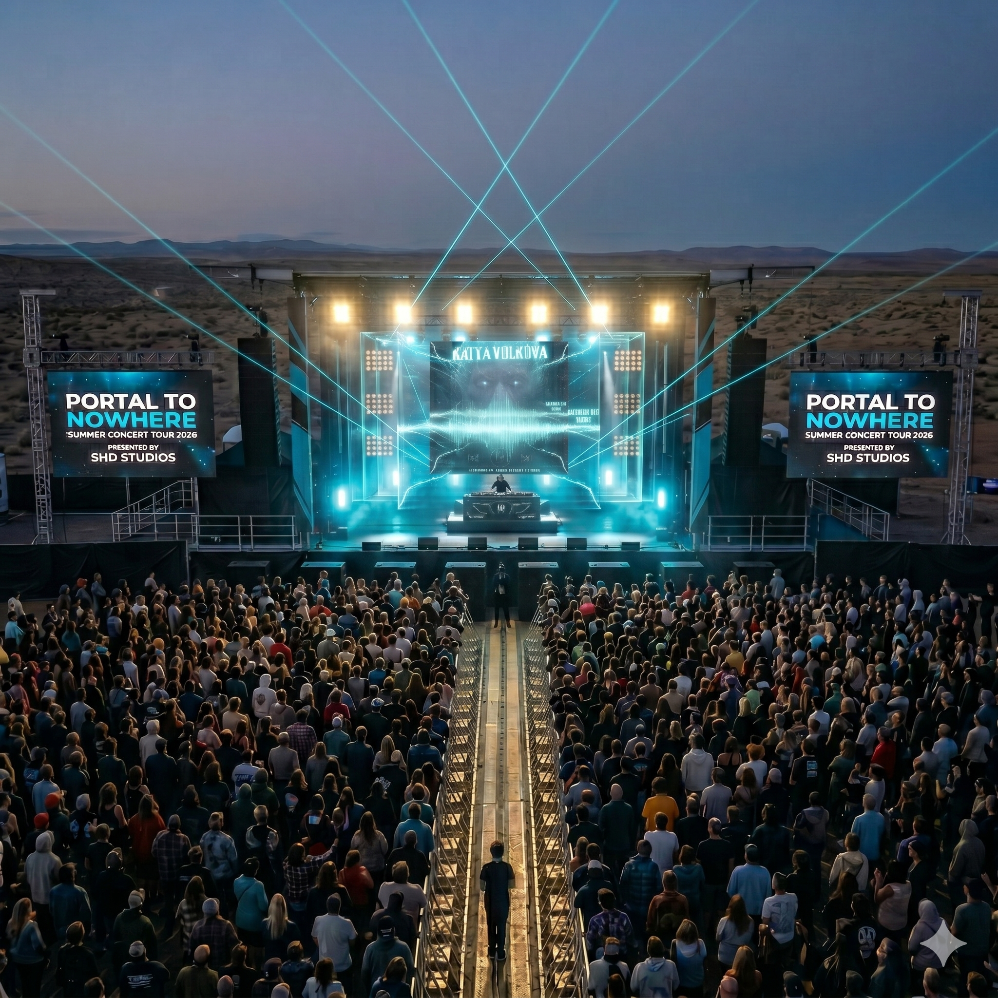The Portal to Nowhere outdoor concert stage surrounded by an audience